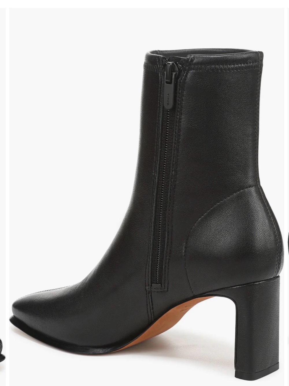 Vince Brock Black Pointed Toe Leather Ankle Boots - Picture 13 of 13